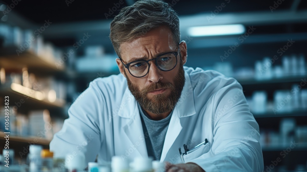 A focused scientist examines samples carefully in a modern laboratory setting, surrounded by jars and equipment in a well-lit space, embodying diligent research. A focused scientist examines samples carefully in a modern laboratory setting, surrounded by jars and equipment in a well-lit space, embodying diligent research.