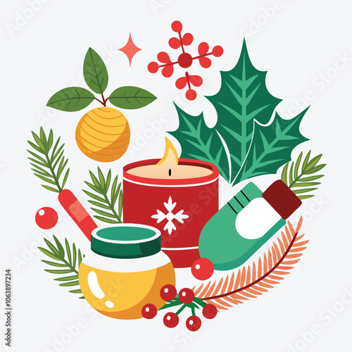 Christmas Day, Mistletoe Miracle Salve silhouette white background illustration, Generative Ai,