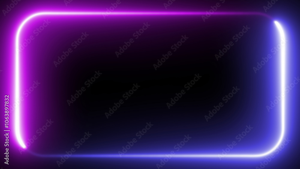 Glowing neon frame transitions from vibrant purple to blue on dark background. Minimalist border design, smooth gradient effect, rounded corners. Modern aesthetic perfect for tech themes.
Glowing neon frame transitions from vibrant purple to blue on dark background. Minimalist border design, smooth gradient effect, rounded corners. Modern aesthetic perfect for tech themes.
