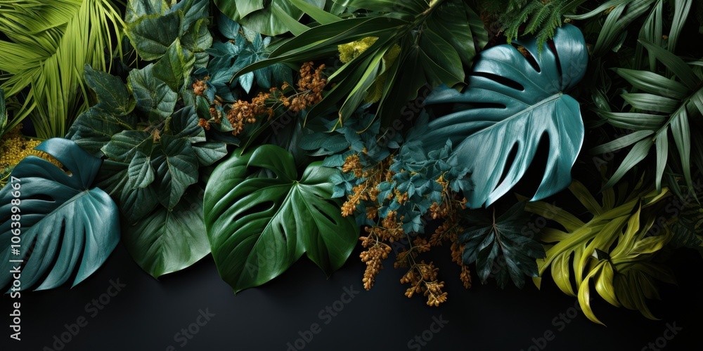 A vibrant tapestry of lush green foliage with pops of golden accents, showcasing the intricate textures and patterns of nature's artistry. A vibrant tapestry of lush green foliage with pops of golden accents, showcasing the intricate textures and patterns of nature's artistry.