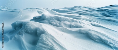 Wallpaper Mural A vast expanse of snow dunes undulates across the frosty landscape, creating a surreal and tranquil atmosphere in the cold wilderness. Torontodigital.ca