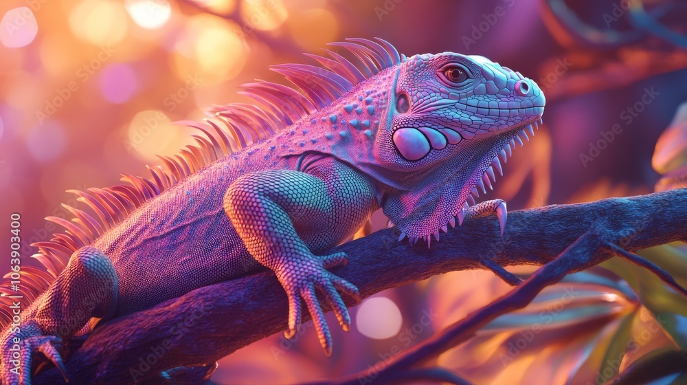 Obraz premium close up iguana