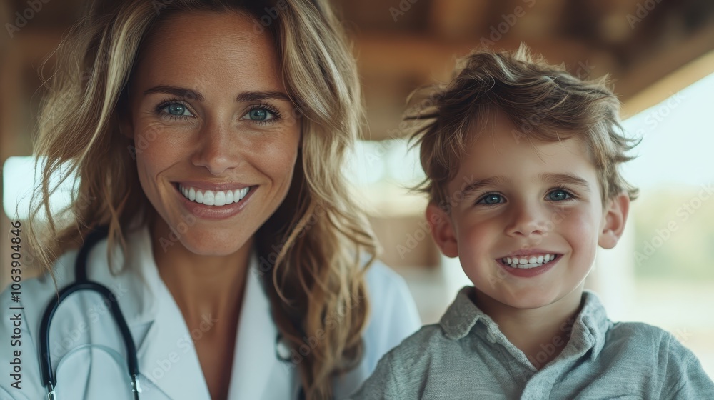 A happy child and doctor enjoy a friendly moment, emphasizing the importance of trust and care in pediatric medical practice in a warm setting. A happy child and doctor enjoy a friendly moment, emphasizing the importance of trust and care in pediatric medical practice in a warm setting.