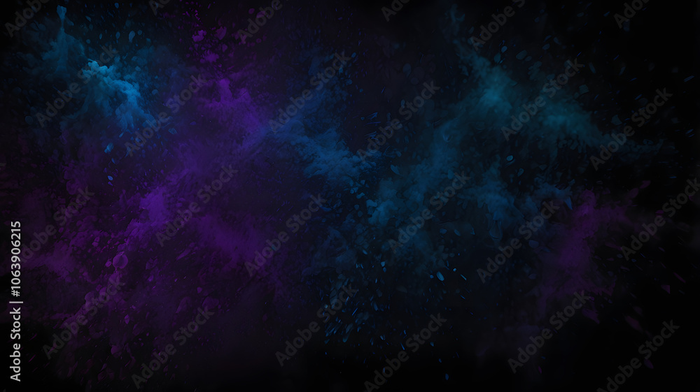 Fototapeta premium Cosmic Dance: A mesmerizing abstract backdrop of swirling, celestial nebulae in vibrant purple and blue hues. The image evokes a sense of wonder and mystery, ideal for science fiction, fantasy.