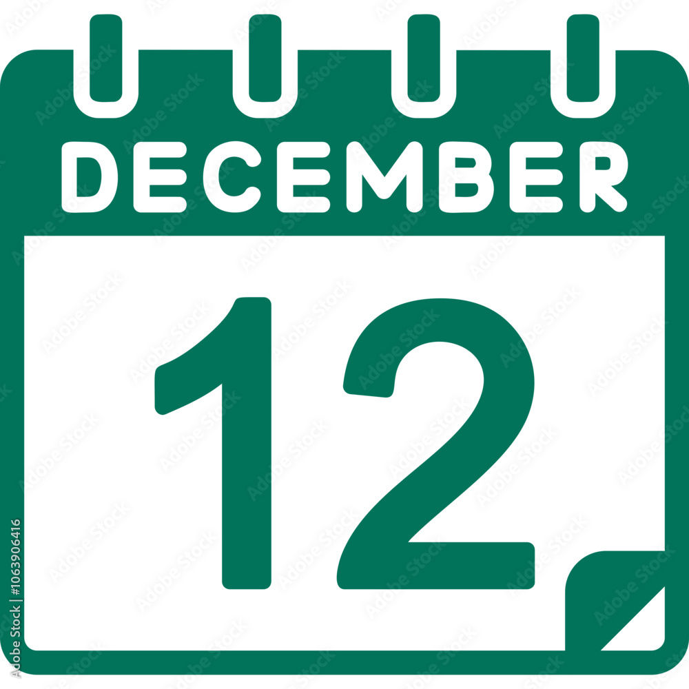 12 December Vector Icon Design 12 December Vector Icon Design