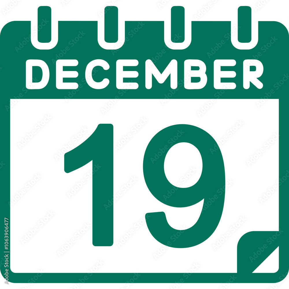 19 December Vector Icon Design 19 December Vector Icon Design