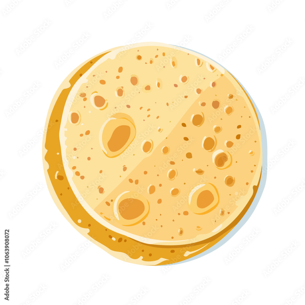2D flat vector illustration tortilla icon isolated on a white background. 2D flat vector illustration tortilla icon isolated on a white background.