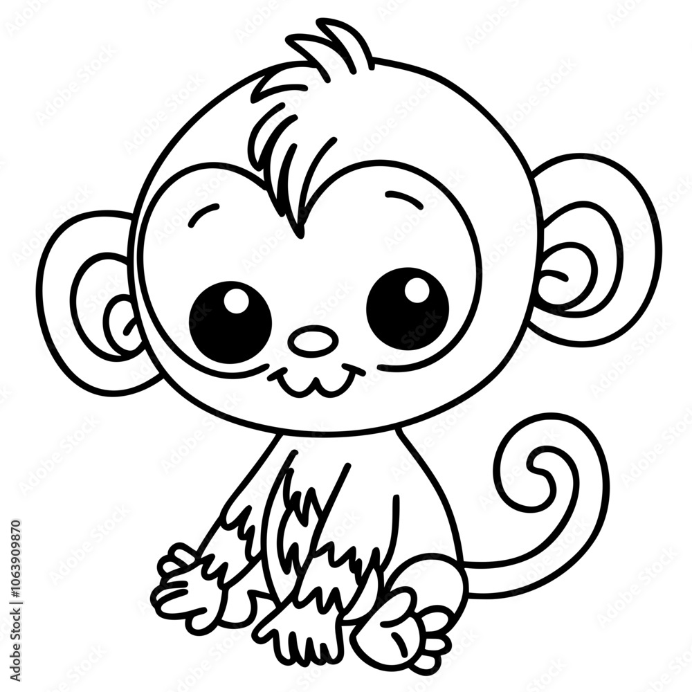 Obraz premium cute monkey doodle 