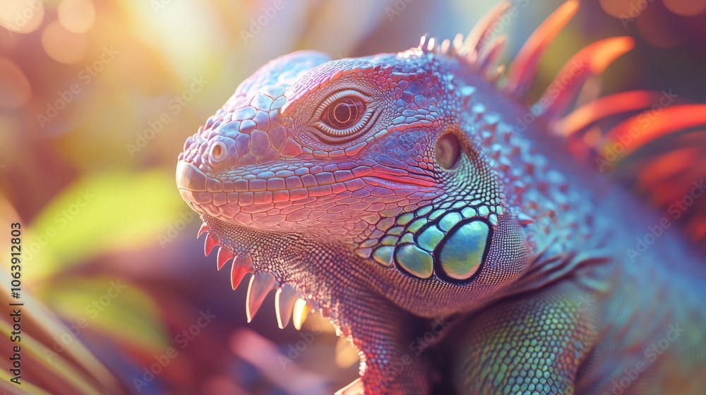 Fototapeta premium close up of iguana face