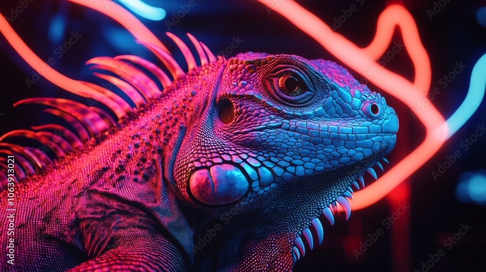 Fototapeta premium close up of iguana face