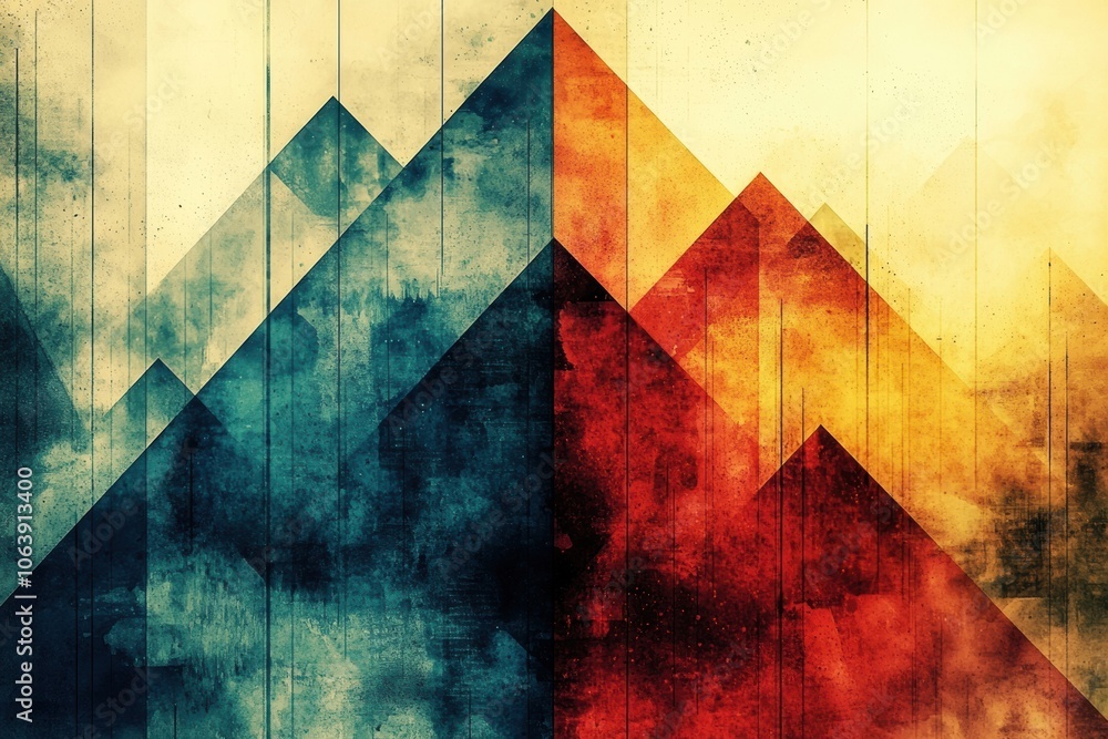 Abstract Mountain Landscape in Vibrant Colors Abstract Mountain Landscape in Vibrant Colors