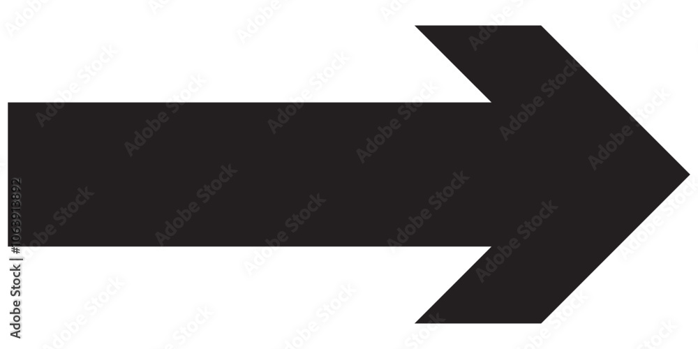Long Black Arrow, Pointer for Indicating Direction. Long Black Arrow, Pointer for Indicating Direction.