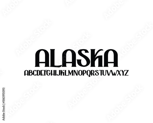 Alaska font for logo and headline. Isolated vector typeset
