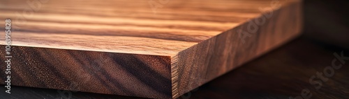 Close-up of a Dark Brown Wooden Board with Visible Grain photo