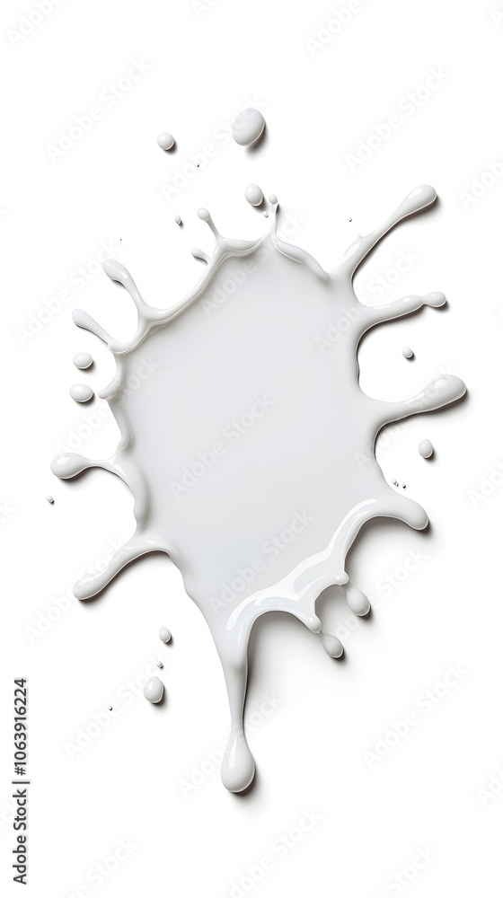White paint splashing, dripping isolated on white background White paint splashing, dripping isolated on white background