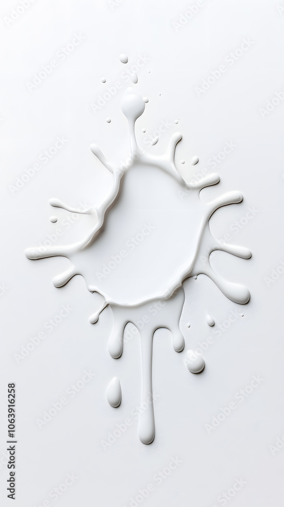 White paint splashing, dripping isolated on white background White paint splashing, dripping isolated on white background