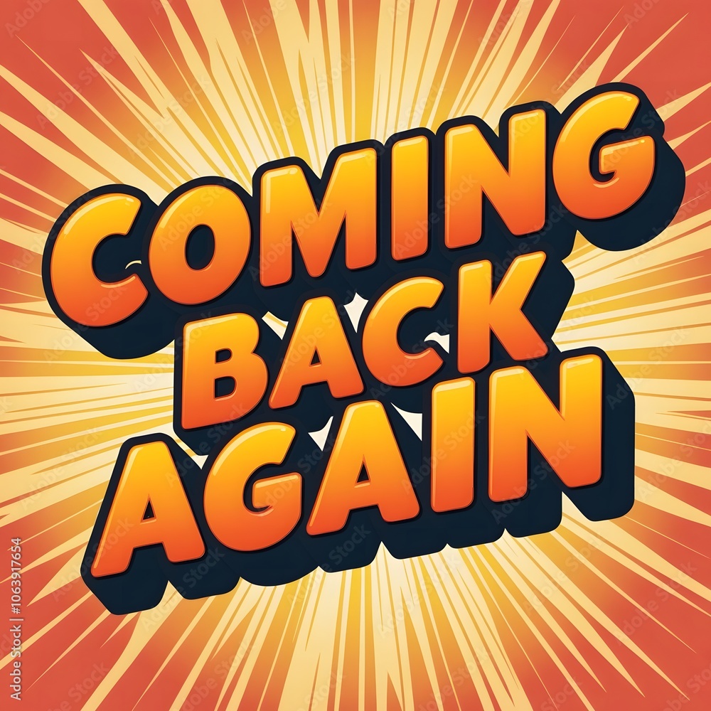 Coming Back Again: Bold, High-Impact Return Announcement Design with Energetic Background and Powerful Text Effect for Marketing and Social Media. Coming Back Again: Bold, High-Impact Return Announcement Design with Energetic Background and Powerful Text Effect for Marketing and Social Media.