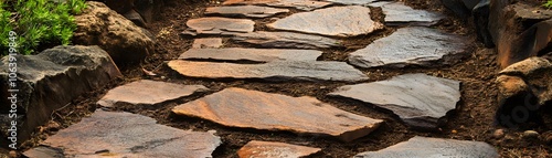 Stone Path Through a Garden