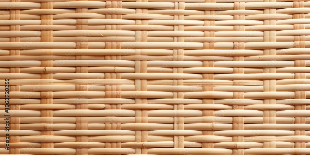 Woven Natural Rattan Basket Texture, Interlaced Strips of Light Brown Bamboo, Natural Materials, Handmade Crafts, Eco-Friendly Woven Natural Rattan Basket Texture, Interlaced Strips of Light Brown Bamboo, Natural Materials, Handmade Crafts, Eco-Friendly