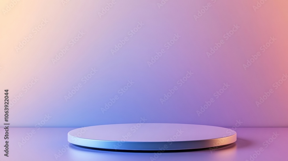 A smooth, round pedestal against a soft gradient backdrop creates a modern, minimalistic space, Ideal for product displays, presentations, or as a mockup stage for promotional materials, A smooth, round pedestal against a soft gradient backdrop creates a modern, minimalistic space, Ideal for product displays, presentations, or as a mockup stage for promotional materials,