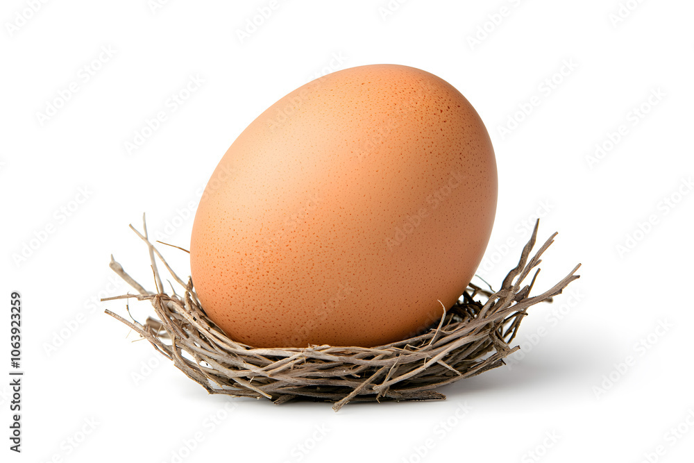 Nest with egg isolated on white background Nest with egg isolated on white background