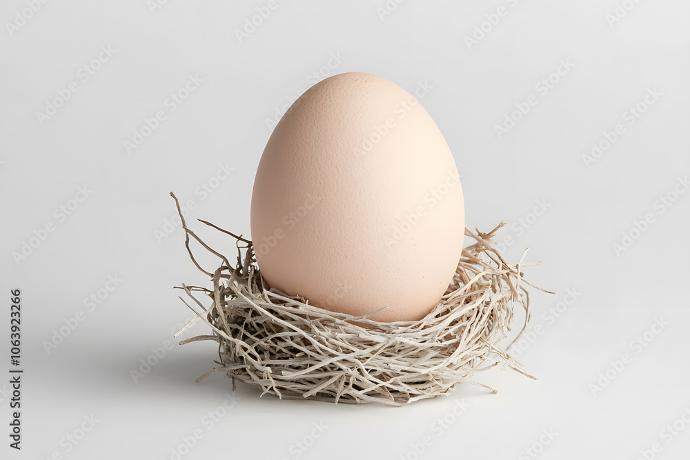 Nest with egg isolated on white background Nest with egg isolated on white background