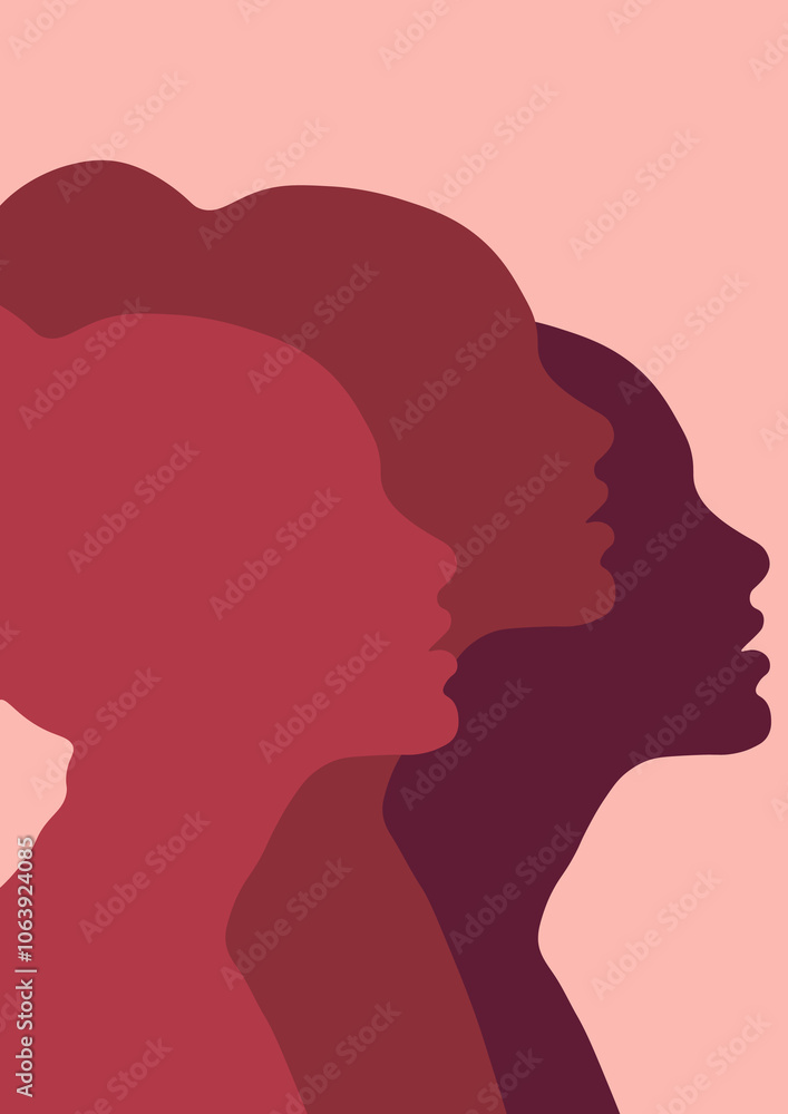 silhouette of a beautiful woman with a red theme color silhouette of a beautiful woman with a red theme color