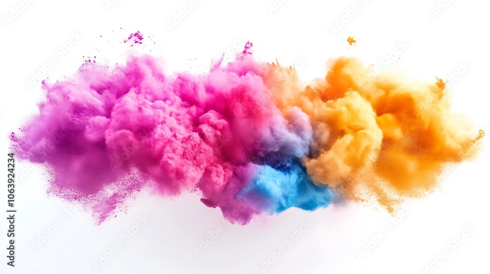 Fototapeta premium Vibrant Explosion of Paint Colors on White Background
