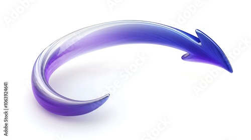 Curving Silver Arrow with Purple Gradient Effect