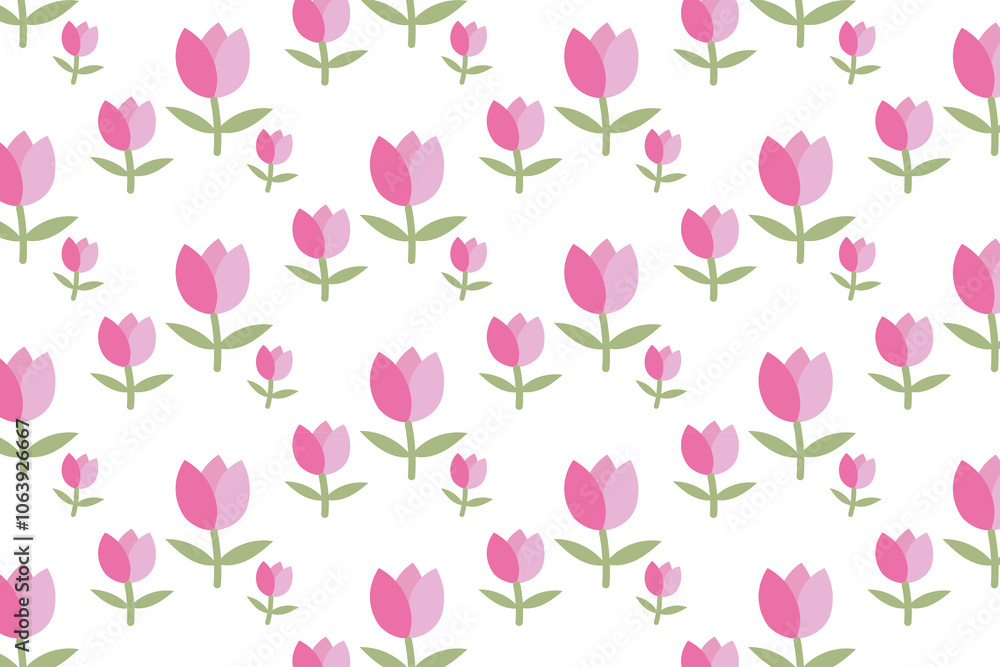 flower pattern design with seamless, with pink colour roses or tulip flower pattern design with seamless, with pink colour roses or tulip
