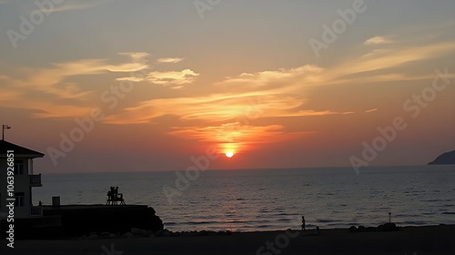 Sunset over the ocean