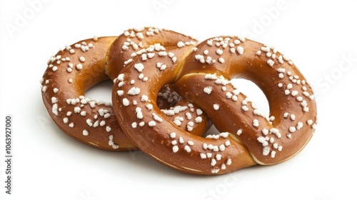 Soft pretzel with coarse salt, served with a side of cheese sauce for dipping