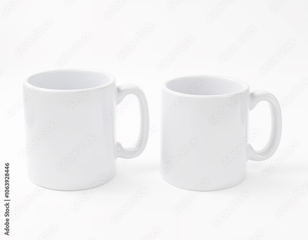 White Ceramic Mugs Mockup for Branding and Design White Ceramic Mugs Mockup for Branding and Design