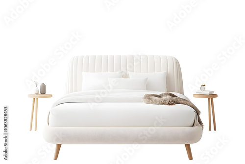 Wallpaper Mural Comfortable bed with pillows with Modern Classic Design isolated on white background Torontodigital.ca