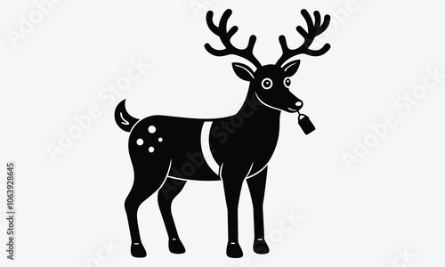 Christmas Day, Reindeer Repair Ointment vector white background illustration Generative Ai