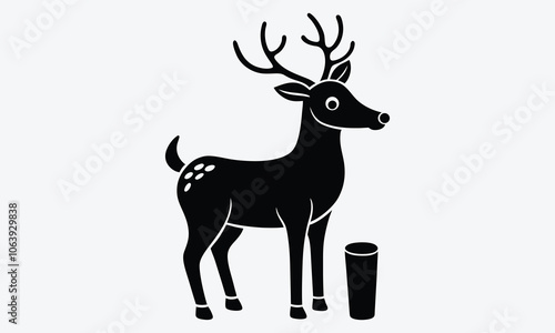 Christmas Day, Reindeer Repair Ointment vector white background illustration Generative Ai