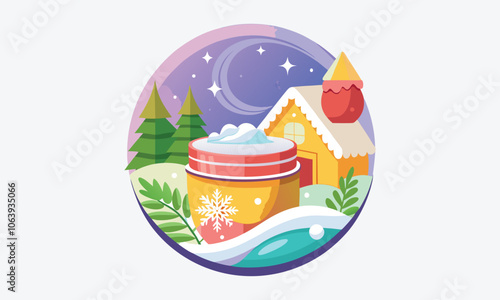 Christmas Day, Reindeer Repair Ointment vector white background illustration Generative Ai