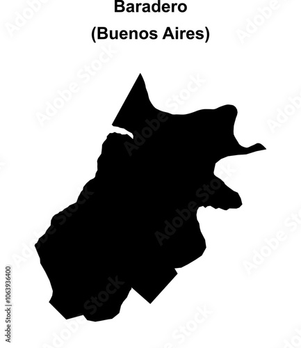 Baradero department (Buenos Aires) blank outline map