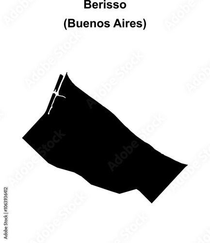Berisso department (Buenos Aires) blank outline map