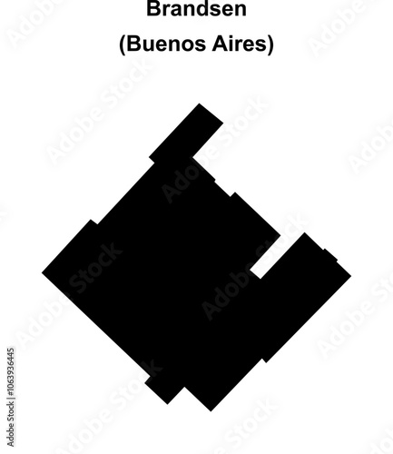 Brandsen department (Buenos Aires) blank outline map