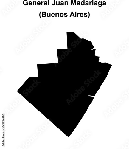 General Juan Madariaga department (Buenos Aires) blank outline map