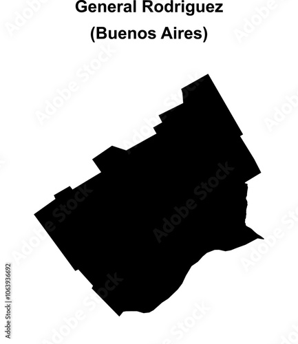 General Rodriguez department (Buenos Aires) blank outline map