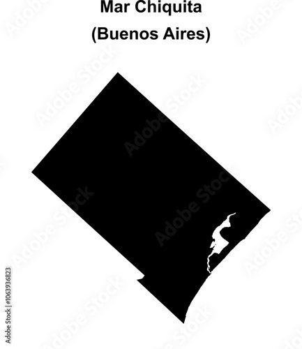 Mar Chiquita department (Buenos Aires) blank outline map