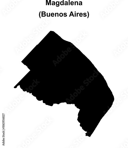 Magdalena department (Buenos Aires) blank outline map