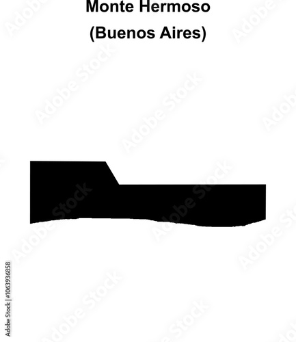 Monte Hermoso department (Buenos Aires) blank outline map