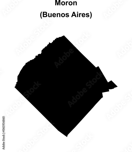 Moron department (Buenos Aires) blank outline map