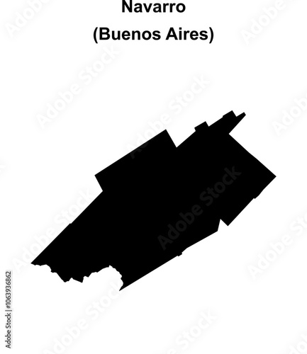 Navarro department (Buenos Aires) blank outline map