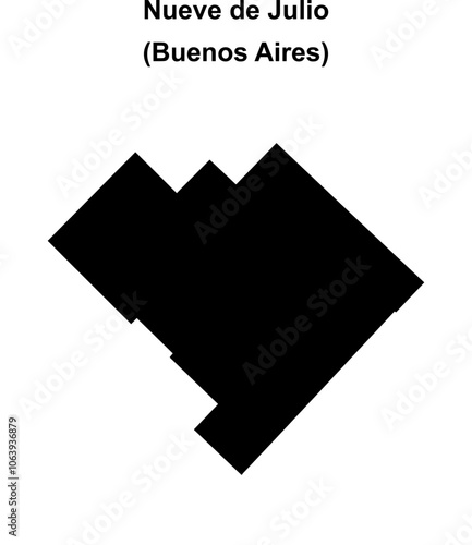 Nueve de Julio department (Buenos Aires) blank outline map