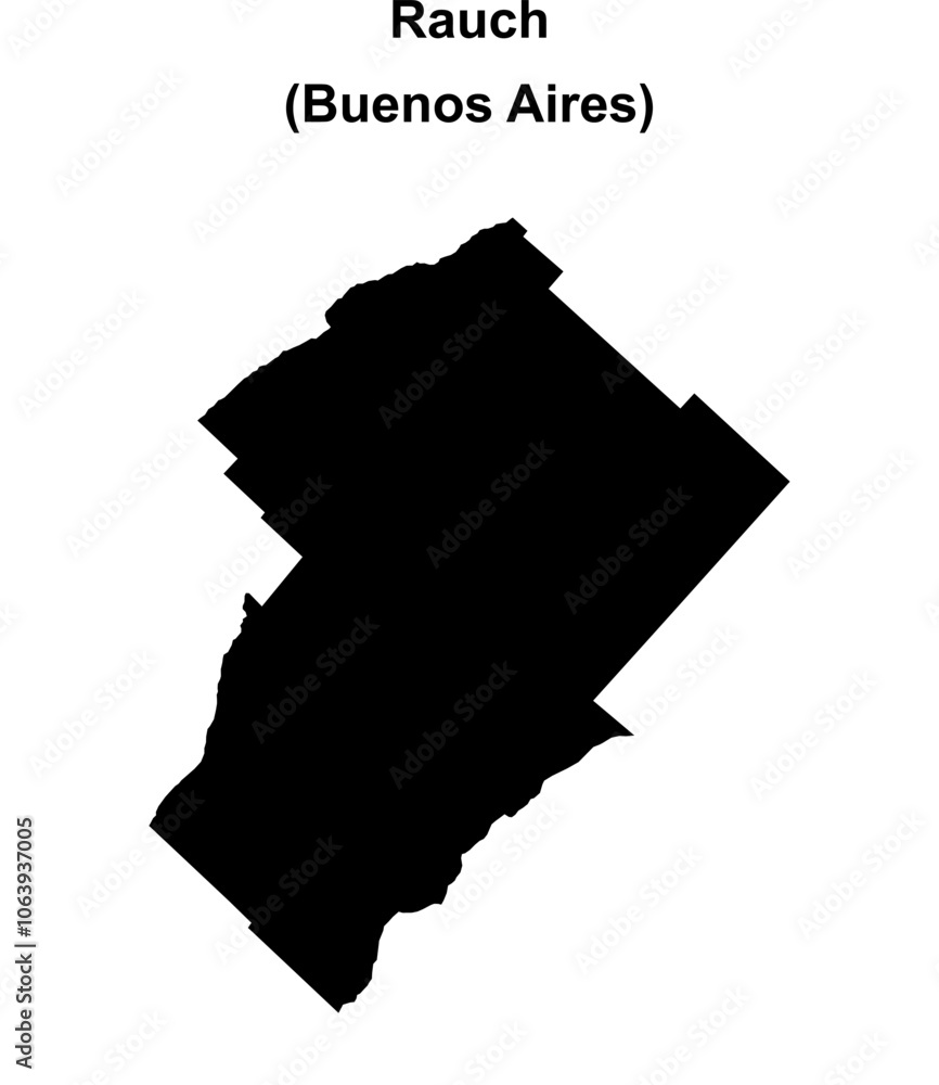 Rauch department (Buenos Aires) blank outline map Rauch department (Buenos Aires) blank outline map