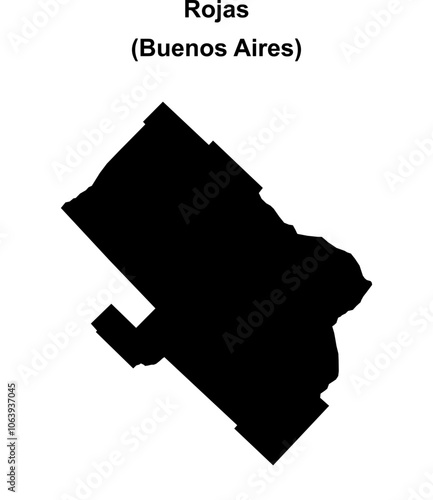 Rojas department (Buenos Aires) blank outline map